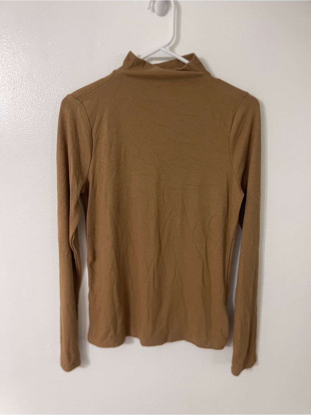 Lands' End Slim-Fit Mock Neck Long-Sleeve Top - Camel Brown